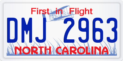 NC license plate DMJ2963