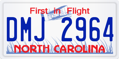 NC license plate DMJ2964