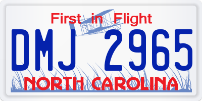 NC license plate DMJ2965