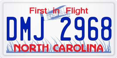 NC license plate DMJ2968