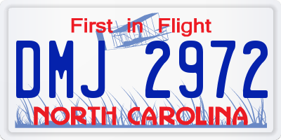 NC license plate DMJ2972