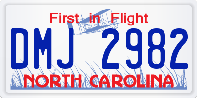 NC license plate DMJ2982
