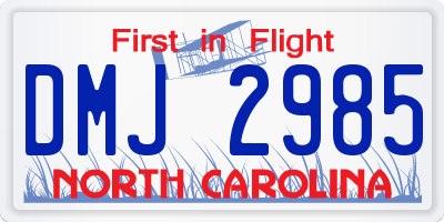 NC license plate DMJ2985