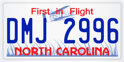 NC license plate DMJ2996