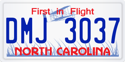 NC license plate DMJ3037