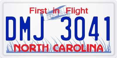 NC license plate DMJ3041