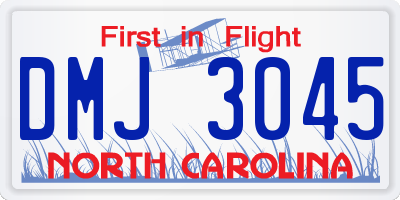 NC license plate DMJ3045