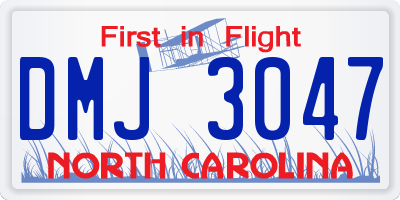 NC license plate DMJ3047