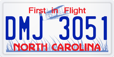 NC license plate DMJ3051