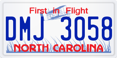 NC license plate DMJ3058