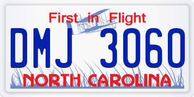 NC license plate DMJ3060