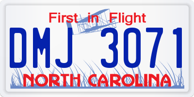 NC license plate DMJ3071