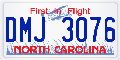 NC license plate DMJ3076