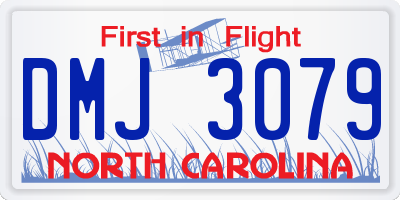 NC license plate DMJ3079
