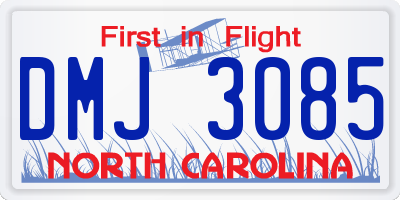 NC license plate DMJ3085