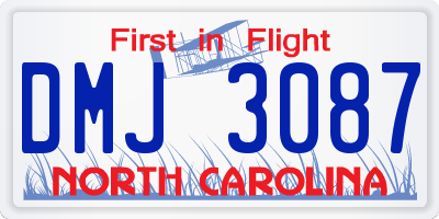 NC license plate DMJ3087