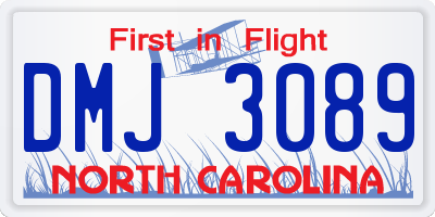 NC license plate DMJ3089
