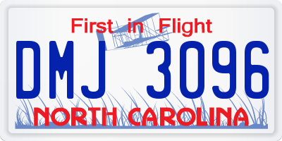 NC license plate DMJ3096