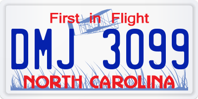 NC license plate DMJ3099