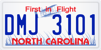 NC license plate DMJ3101
