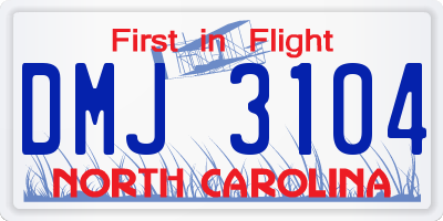 NC license plate DMJ3104