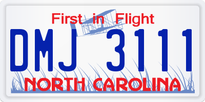 NC license plate DMJ3111