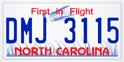 NC license plate DMJ3115