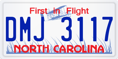 NC license plate DMJ3117