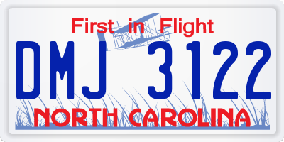 NC license plate DMJ3122