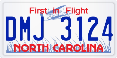 NC license plate DMJ3124