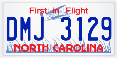 NC license plate DMJ3129