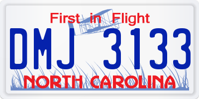 NC license plate DMJ3133