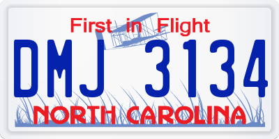 NC license plate DMJ3134