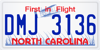 NC license plate DMJ3136
