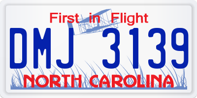 NC license plate DMJ3139