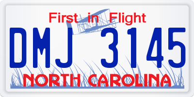 NC license plate DMJ3145