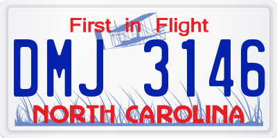 NC license plate DMJ3146