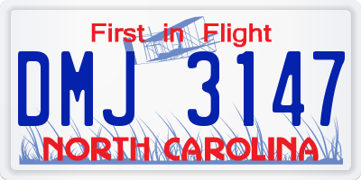 NC license plate DMJ3147