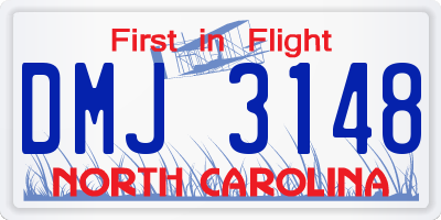 NC license plate DMJ3148