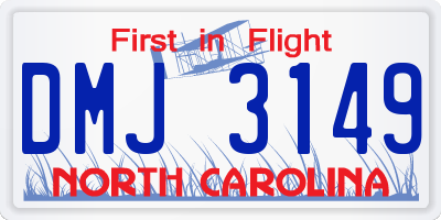 NC license plate DMJ3149