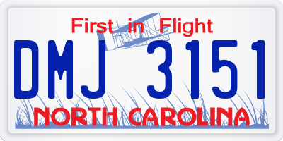 NC license plate DMJ3151