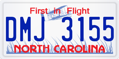 NC license plate DMJ3155