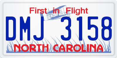 NC license plate DMJ3158