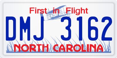 NC license plate DMJ3162