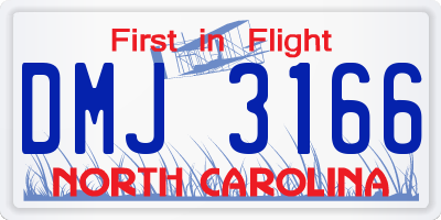 NC license plate DMJ3166