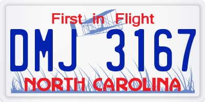 NC license plate DMJ3167