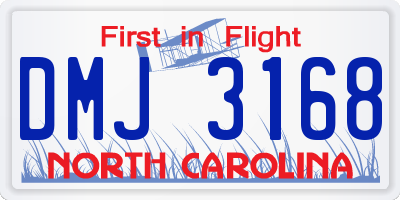 NC license plate DMJ3168