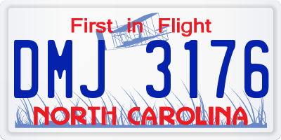 NC license plate DMJ3176