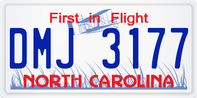 NC license plate DMJ3177