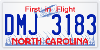 NC license plate DMJ3183